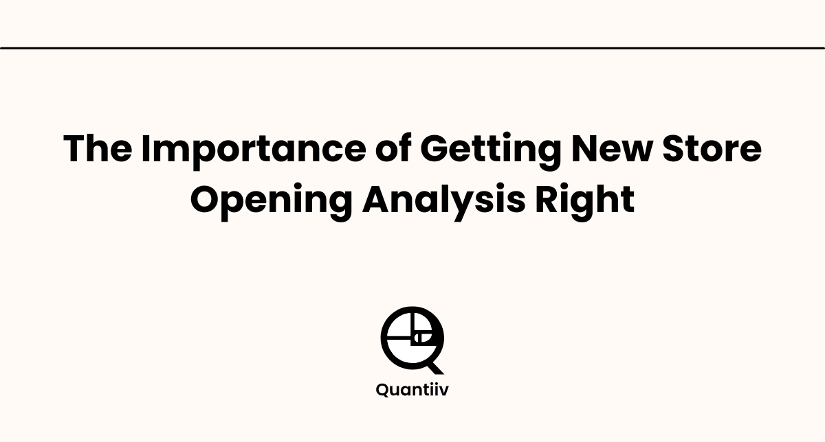 New Store Analysis — A Different Playbook Entirely